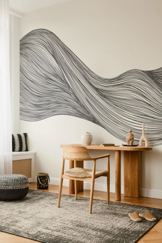 Hovia AB0904BW03W Mould Black & White - mural w falujące linie