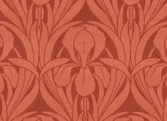 Hovia FL5798RE04W Templemore Red - mural art deco w irysy