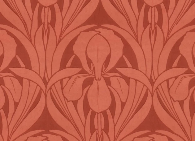 Hovia FL5798RE04W Templemore Red - mural art deco w irysy