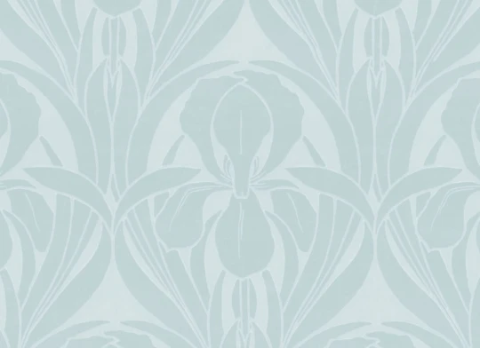 Hovia FL5799BU04W Templemore Blue - mural art deco w irysy