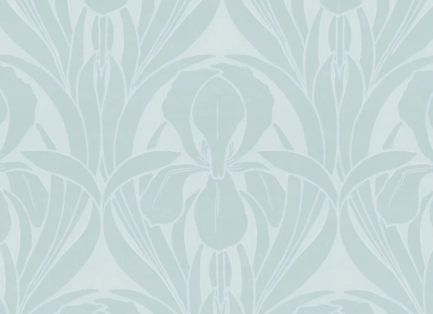 Hovia FL5799BU04W Templemore Blue - mural art deco w irysy