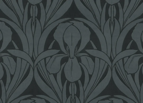 Hovia FL5800DA04W Templemore Navy - mural art deco w irysy