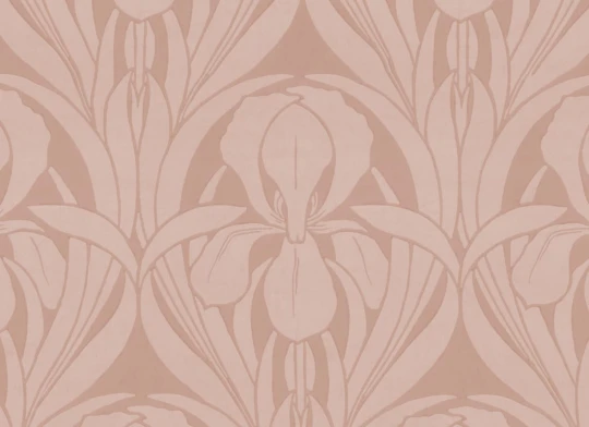 Hovia FL5801PI04W Templemore Pink - mural art deco w irysy