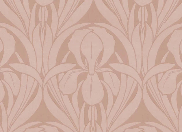 Hovia FL5801PI04W Templemore Pink - mural art deco w irysy