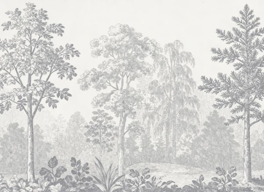 Hovia FO01241GE06W Arbor Grey - mural w leśny pejzaż vintage