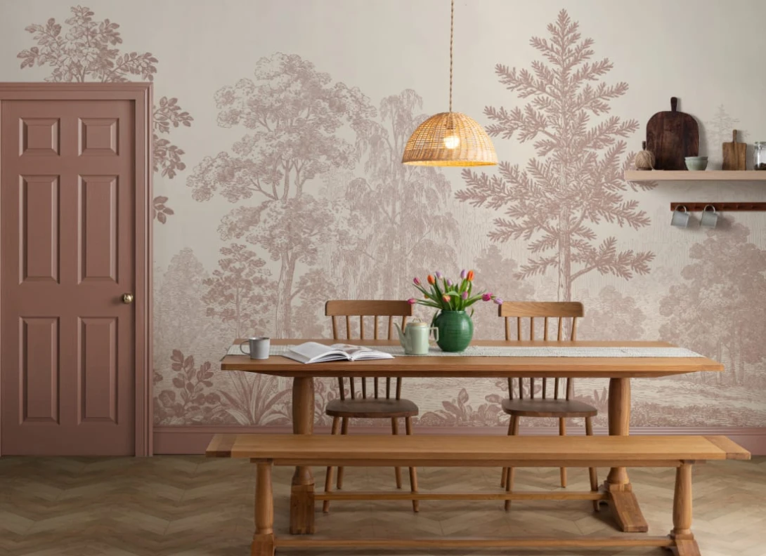 Hovia FO01242BR06W Arbor Warm - mural w leśny pejzaż vintage