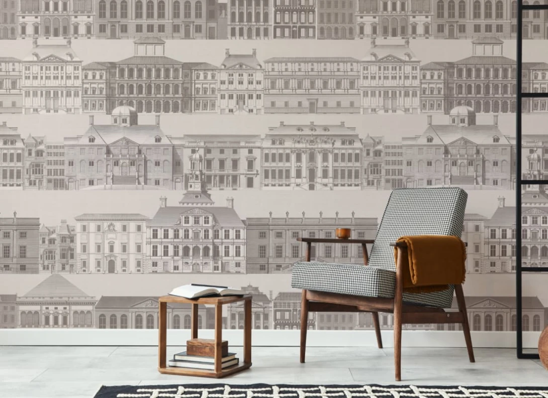 Hovia CI51048GE03W Metropolis Grey - mural z architekturą klasyczną