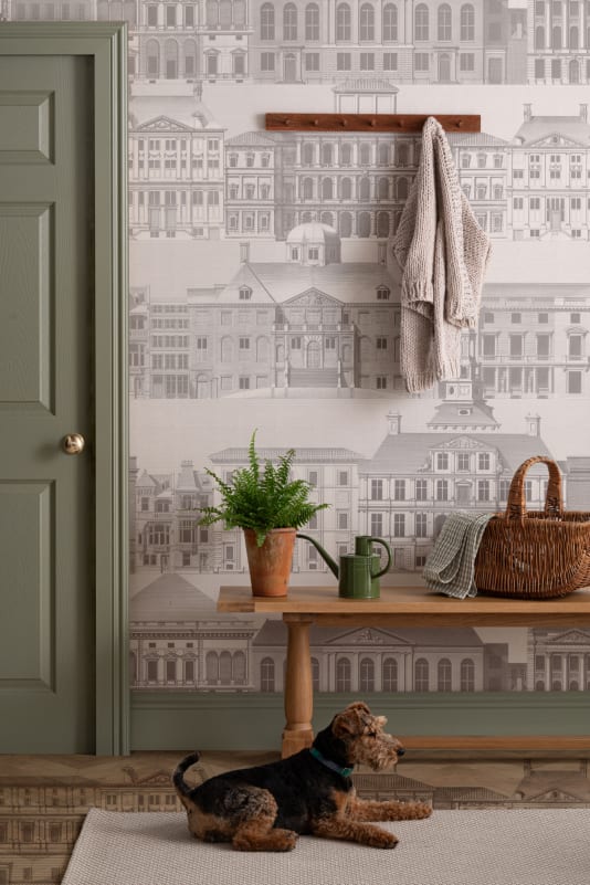 Hovia CI51048GE03W Metropolis Grey - mural z architekturą klasyczną