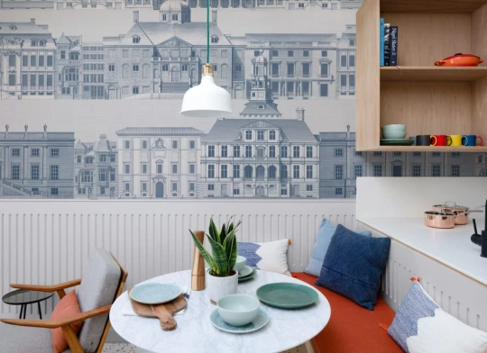 Hovia CI51049BU03W Metropolis Navy - mural z architekturą klasyczną