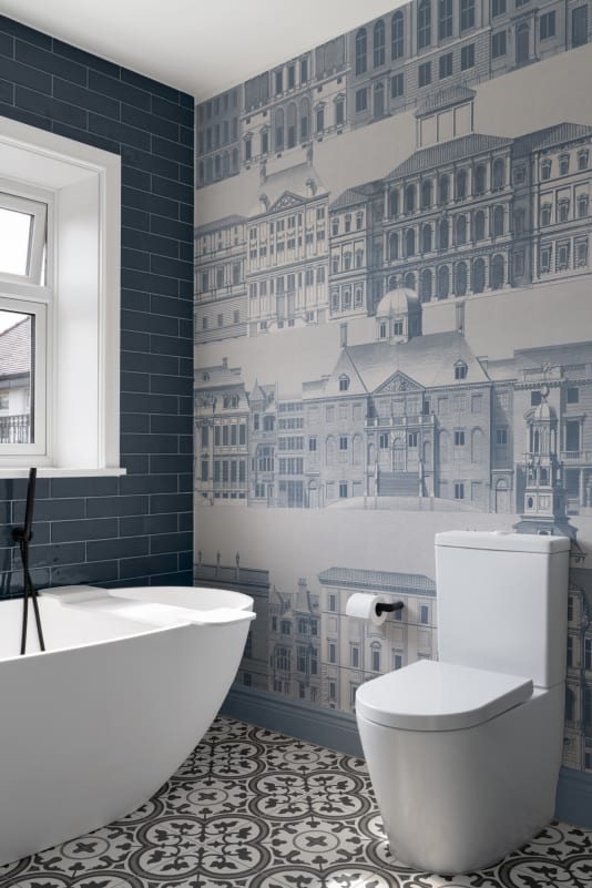 Hovia CI51049BU03W Metropolis Navy - mural z architekturą klasyczną