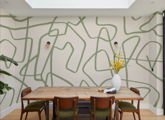 Hovia AB01033GR03W Freeflow Green - mural w abstrakcyjne linie