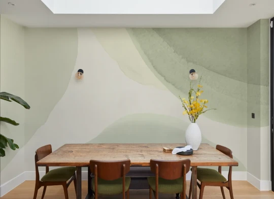 Hovia WA0816GR06W Mellow Green - mural abstrakcyjny akwarelowy