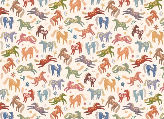 Hovia CH51187MU07W Pony Neutral - mural dziecięcy w koniki