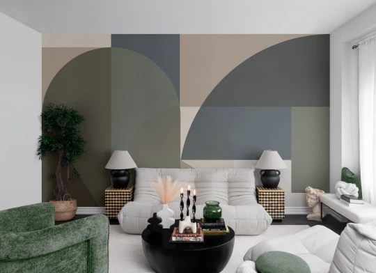 Hovia GE01171GR03W Vertex Green - mural geometryczny