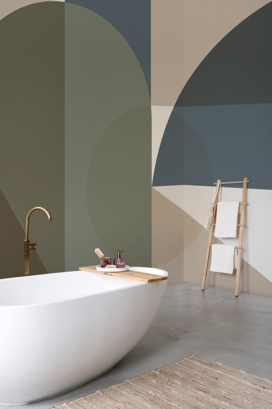 Hovia GE01171GR03W Vertex Green - mural geometryczny