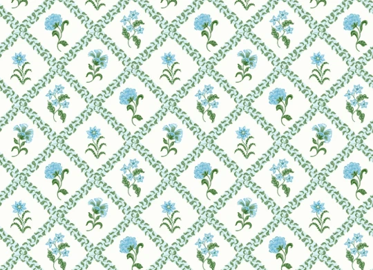 Hovia FL5662BU07W Freya Blue - mural w roślinny deseń