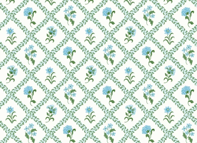 Hovia FL5662BU07W Freya Blue - mural w roślinny deseń