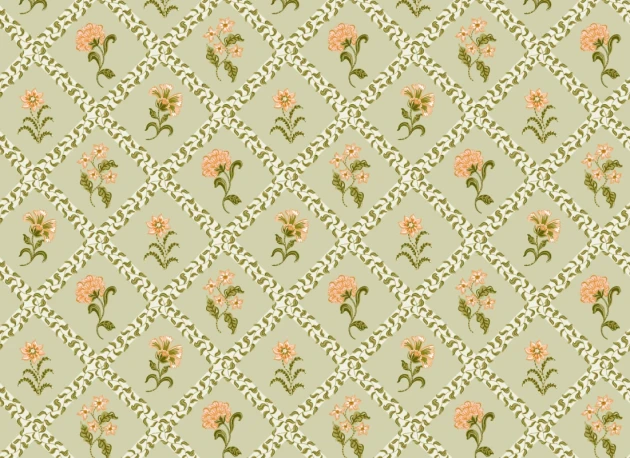 Hovia FL5664GR07W Freya Green - mural w roślinny deseń