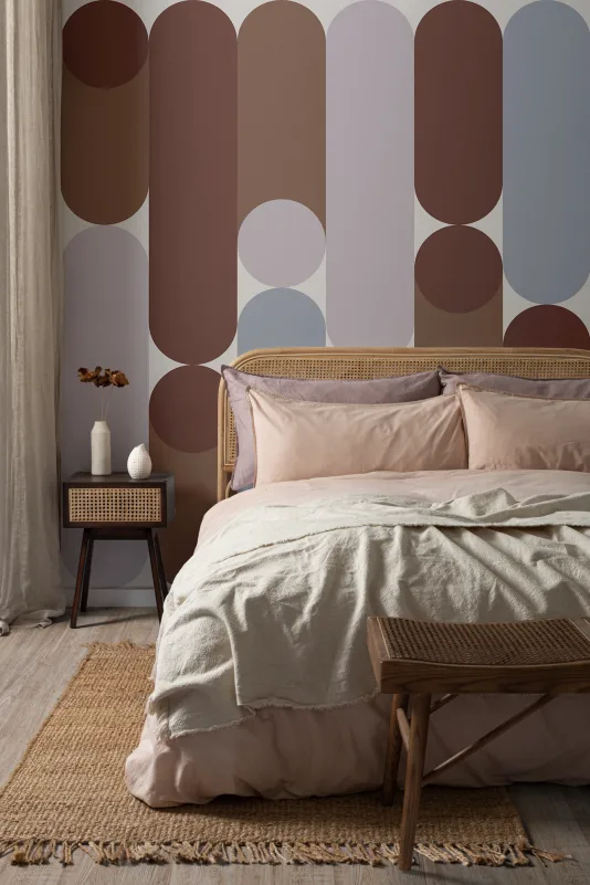 Hovia GE51168RE03W Capsula Red & Blue - mural geometryczny retro