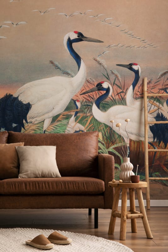 Hovia AN01037MU30W Sedge - mural w żurawie