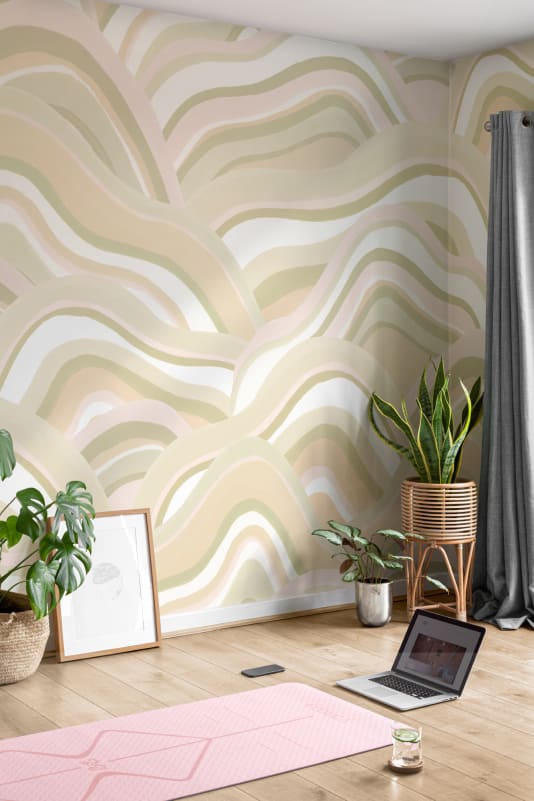 Hovia CO5762PA06W Sundune Green - mural w abstrakcyjne fale