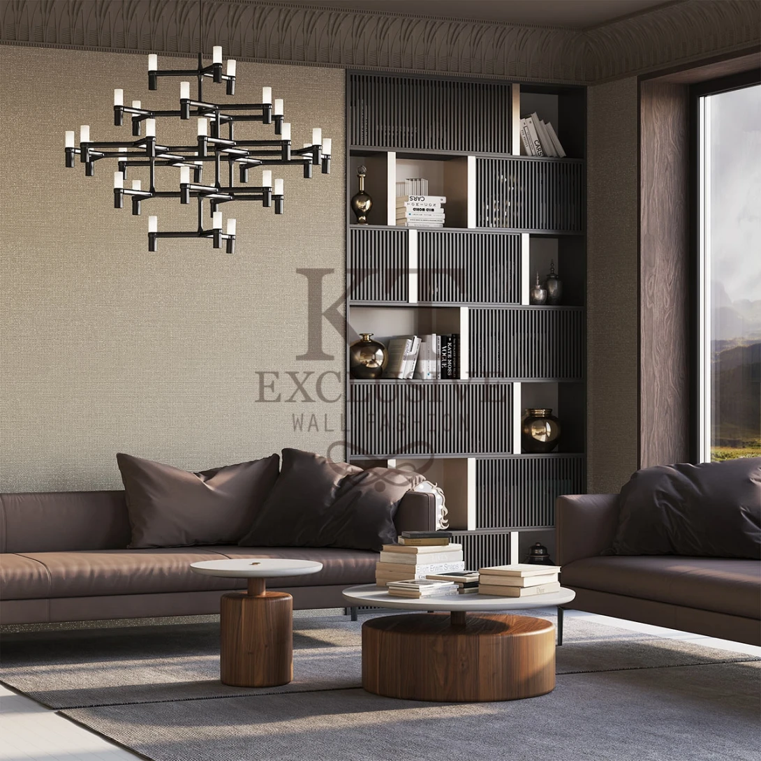 KT Architects HED2035 Jacquard Light Olive - tapeta tekstylna