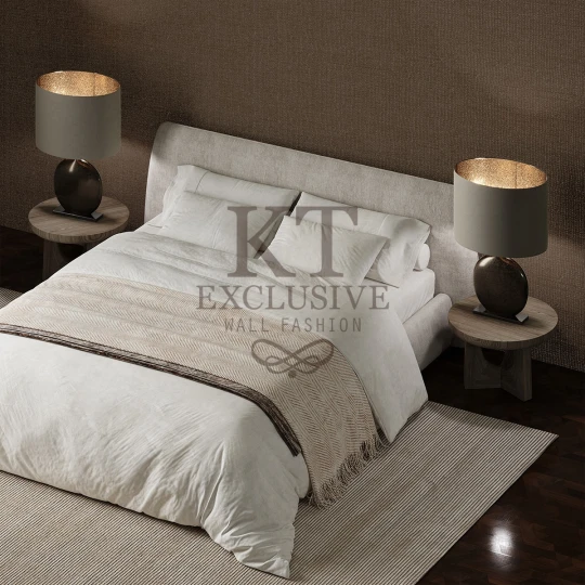 KT Architects HED2084 Jacquard Dark Beige - tapeta tekstylna