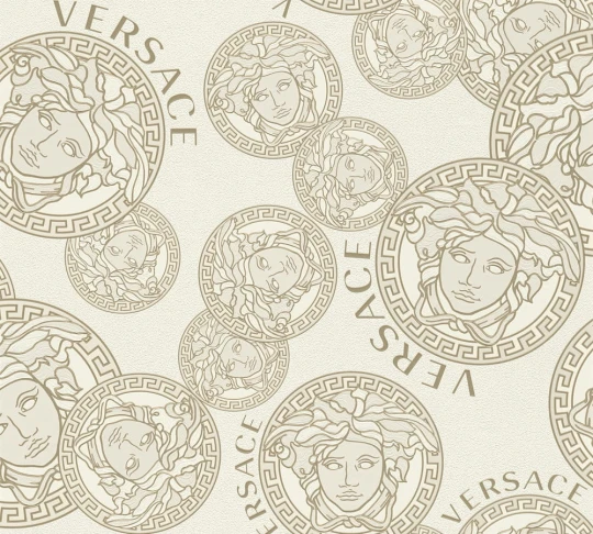 Versace 38610-3 V Medusa Amplified Gold-White - tapeta w medaliony z Meduzą