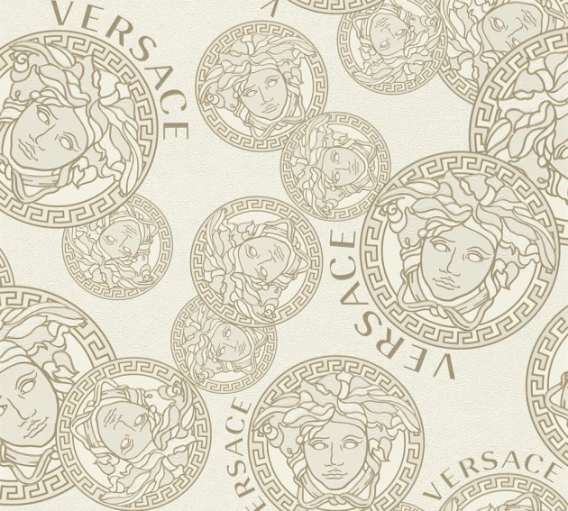 Versace 38610-3 V Medusa Amplified Gold-White - tapeta w medaliony z Meduzą