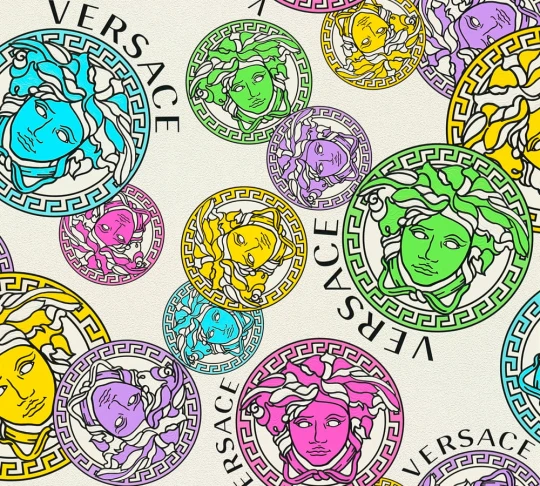 Versace 38610-1 V Medusa Amplified Multi-White - tapeta w medaliony z Meduzą
