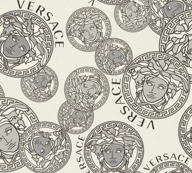 Versace 38610-2 V Medusa Amplified Silver-White - tapeta w medaliony z Meduzą