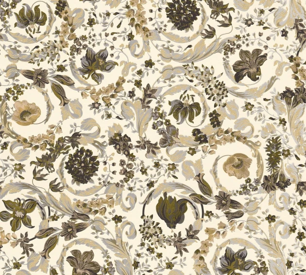 Versace 38706-6 V Virtus Heritage Brown-Gold - tapeta w ornament roślinny