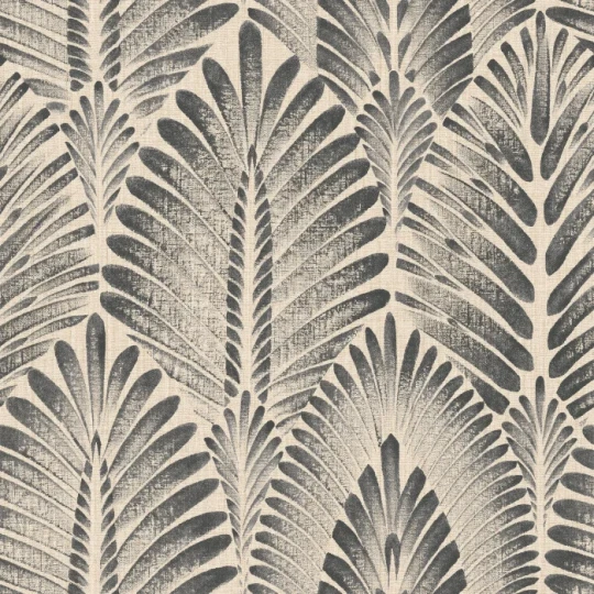 Casamance 75470916 Lanzea Alisio Sable anthracite - tapeta w liście palmowe