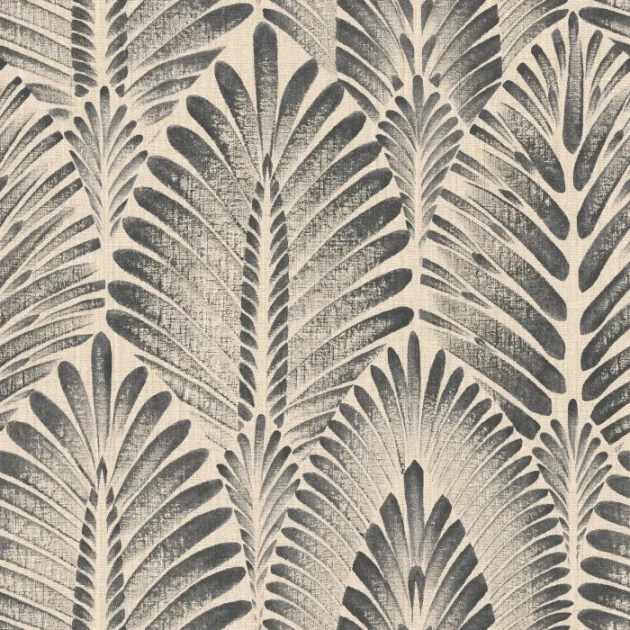 Casamance 75470916 Lanzea Alisio Sable anthracite - tapeta w liście palmowe