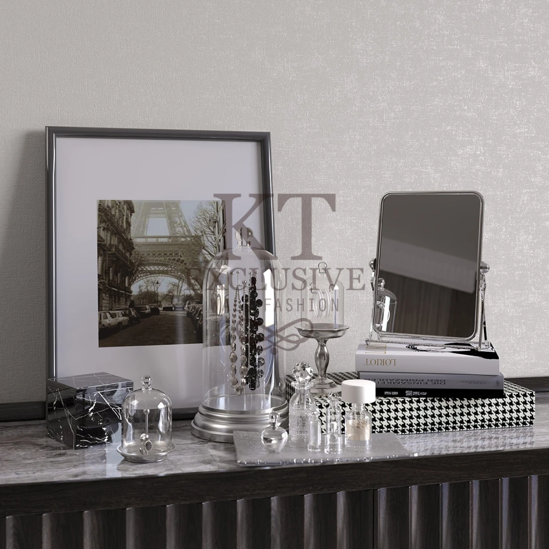 KT Exclusive PR1026 Parisienne Light Grey - tapeta imitująca tkaninę