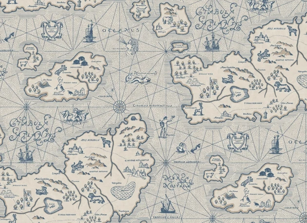 Sandberg S10734 Sandberg Heritage Ferdinand Blue - mural w mapę świata