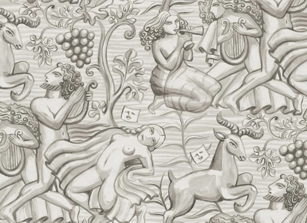 Sandberg S10757 Sandberg Heritage Baccus Graphite - mural w mitologiczny ornament