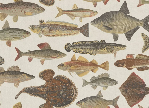 Sandberg S10728 Sandberg Heritage Scandinavian Fish Beige - mural w ryby