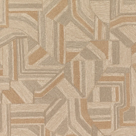 Black Edition W967/03 Kabu Modulo Sand - tapeta geometryczna imitująca haft
