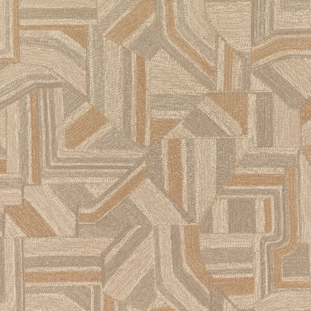 Black Edition W967/03 Kabu Modulo Sand - tapeta geometryczna imitująca haft
