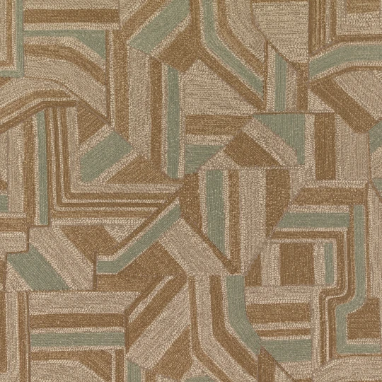 Black Edition W967/05 Kabu Modulo Olive - tapeta geometryczna imitująca haft