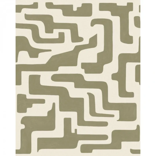 Casadeco 202157104 Rituel Tikal Vert Kaki M - mural w labirynt