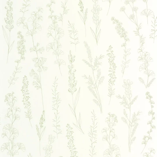 Casadeco 202597777 Le beau jardin Carnet botanique Vert amande - tapeta zielnik