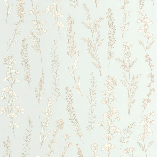 Casadeco 202596314 Le beau jardin Carnet botanique Bleu doux - tapeta zielnik