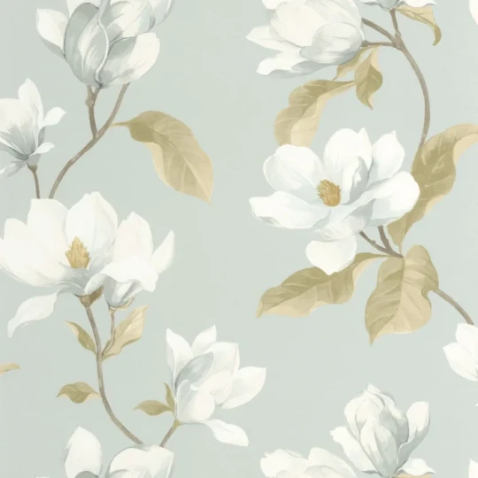 Casadeco 202546262 Le beau jardin Brume de magnolia Bleu doux - tapeta w magnolie