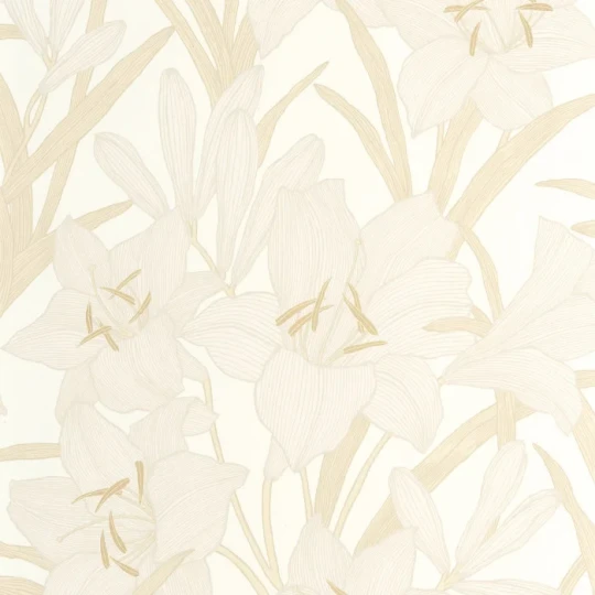 Casadeco 202581001 Le beau jardin Clair de Iys Naturel - tapeta w lilie