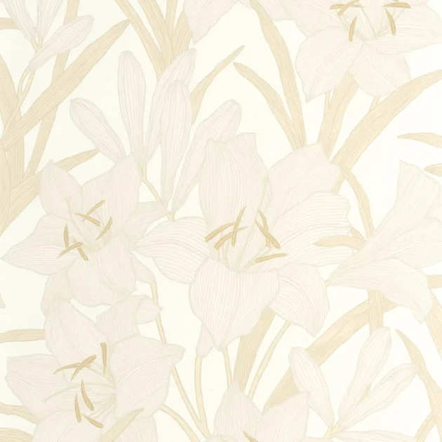 Casadeco 202581001 Le beau jardin Clair de Iys Naturel - tapeta w lilie
