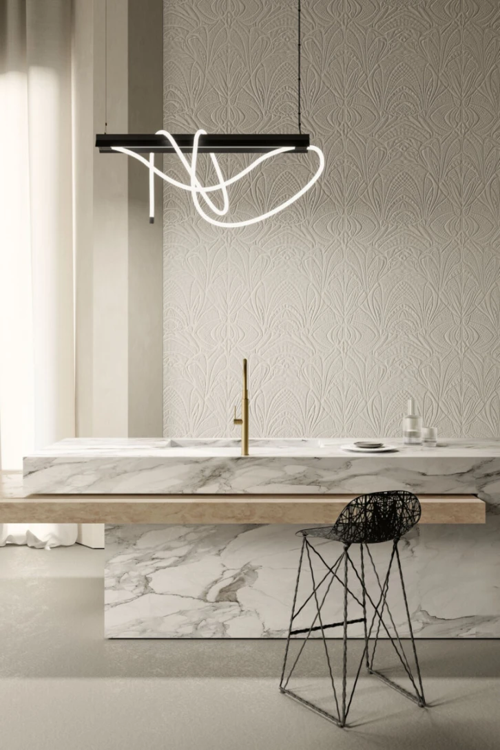 Arte MO5033 Moooi Wallcovering Green House Lacy Longlegs Gold - tapeta 3D z tkaniny boucle