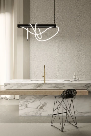 Arte MO5033 Moooi Wallcovering Green House Lacy Longlegs Gold - tapeta 3D z tkaniny boucle
