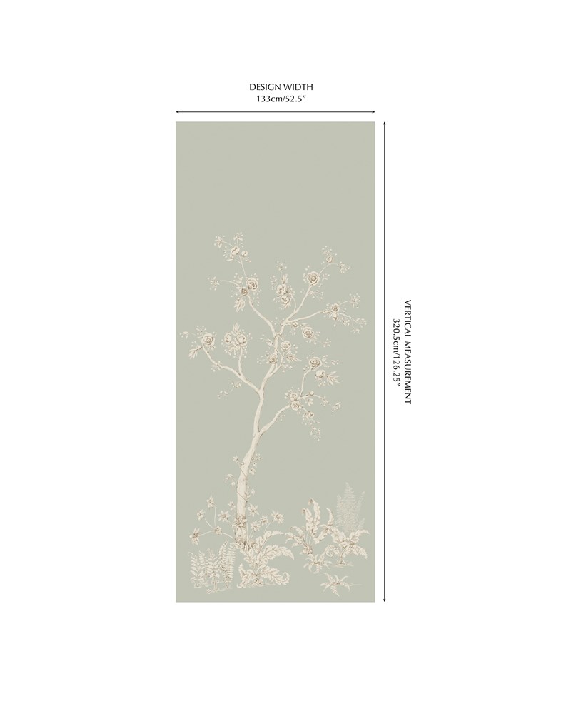 Colefax and Fowler W7030-02 Belmont Lambourne Old Blue - tapeta lniana w kwitnący krzew